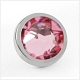 ASTM F136 titanium internally threaded Bezel Set Tops with Swarovski light rose stone